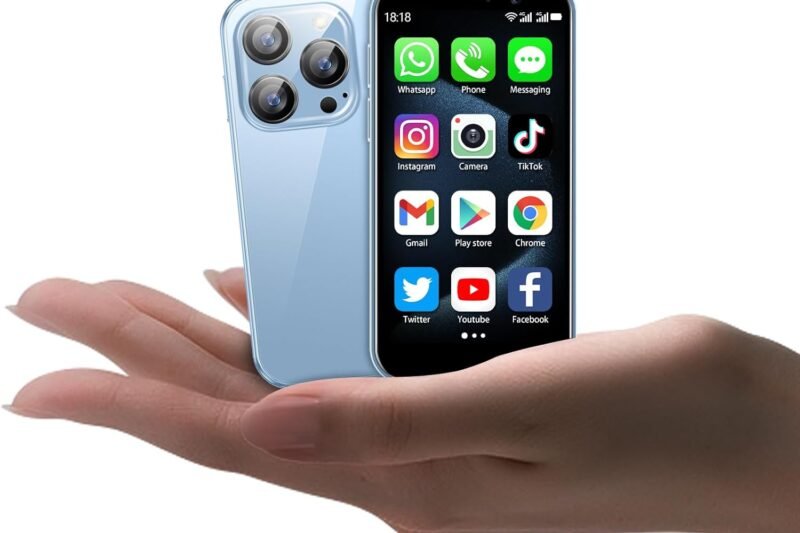 Mini Phone World’s Smallest 3.0″ HD Touch Screen Mini Smartphone Unlocked Android Compact Mobile Phone for Kids &Students Cell Phone wih Quad-Core Dual SLM Face lD2GB+16GB Blue