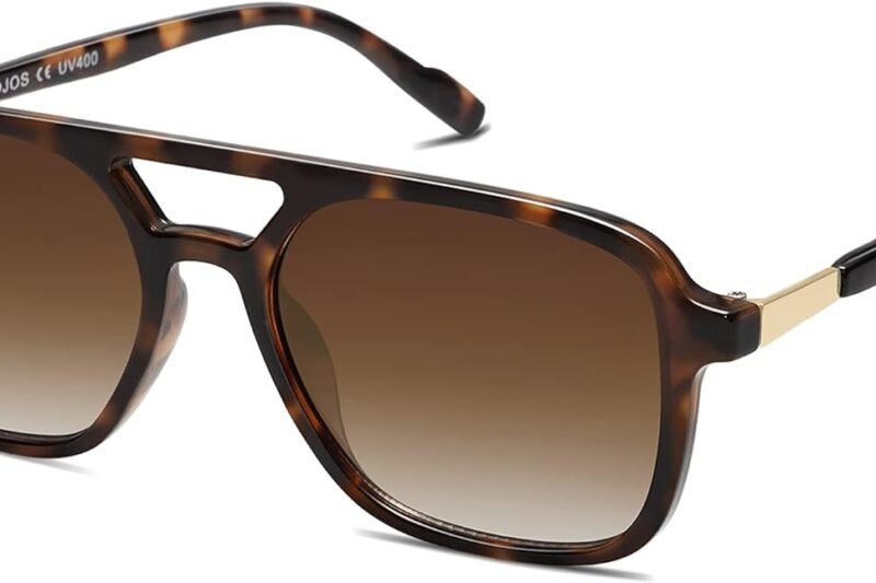 SOJOS Retro Aviator Sunglasses for Women Men,Trendy Rectangle Womens Mens Shades Sun Glasses SJ2202