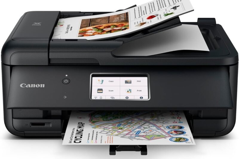 Canon PIXMA TR8620a – All-in-One Printer Home Office|Copier|Scanner|Fax|Auto Document Feeder | Photo, Document | Airprint (R), Android, Black, Works with Alexa