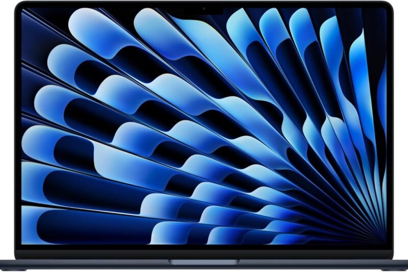 Apple 2025 MacBook Air 15-inch Laptop with M4 chip: Built for Apple Intelligence, 15.3-inch Liquid Retina Display, 16GB Unified Memory, 256GB SSD Storage, 12MP Center Stage Camera, Touch ID; Midnight