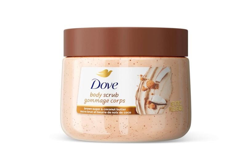 Dove Brown Sugar and Coconut Butter Body Scrub Exfoliates and Deeply Nourishes for Smooth, Radiant Skin 15 oz