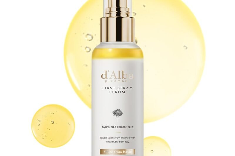 d’alba Piedmont Italian White Truffle First Spray Serum, Vegan Skin Care, Light-weight Face Moisturizer, Glow Serum for Radiant Skin, Non Comedogenic, All In One Mist, Korean Skin Care (3.38 fl oz.)