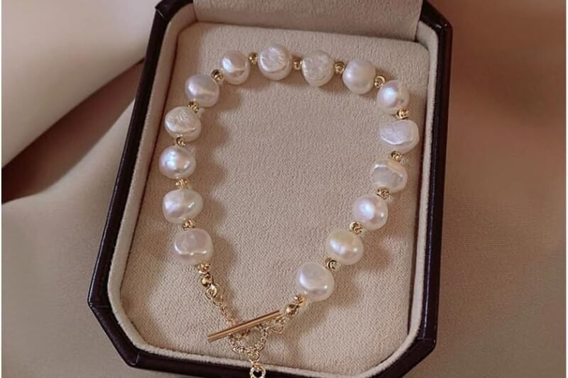 Pearl Bracelets for Women,Freshwater Pearls Crystal Bracelet Boho Bracelets Bead Bracelet Gifts Women Bracelets