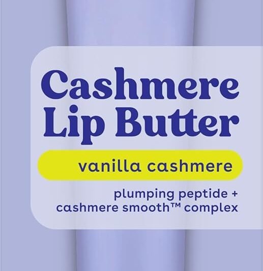 eos Cashmere Lip Butter, Vanilla Cashmere, eos Lip Butter with Plumping Peptides For Smooth Lips, 0.35 fl oz