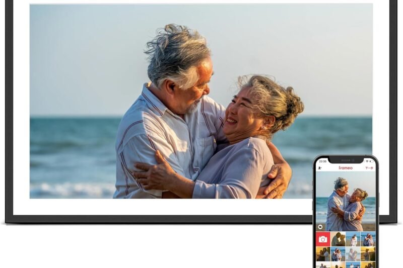 Digital Picture Frame, 15.6 Inch Large Frameo Digital Photo Frame WiFi, 32GB, 1920 * 1080 IPS HD Touch Screen, Tabletop&Wall-Mounted, Share Picture Video, Birthday, Wedding, for Mom