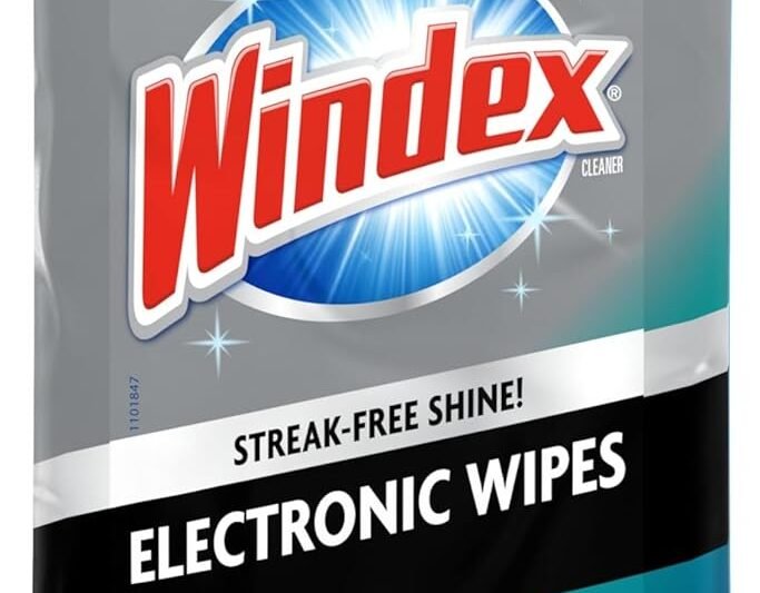Windex Electronic Cleaning Wipes, Pre-Moistened Screen Wipes for TVs, Phones, and Other Electronics, Resealable for a Freshness Lock, 25 Count