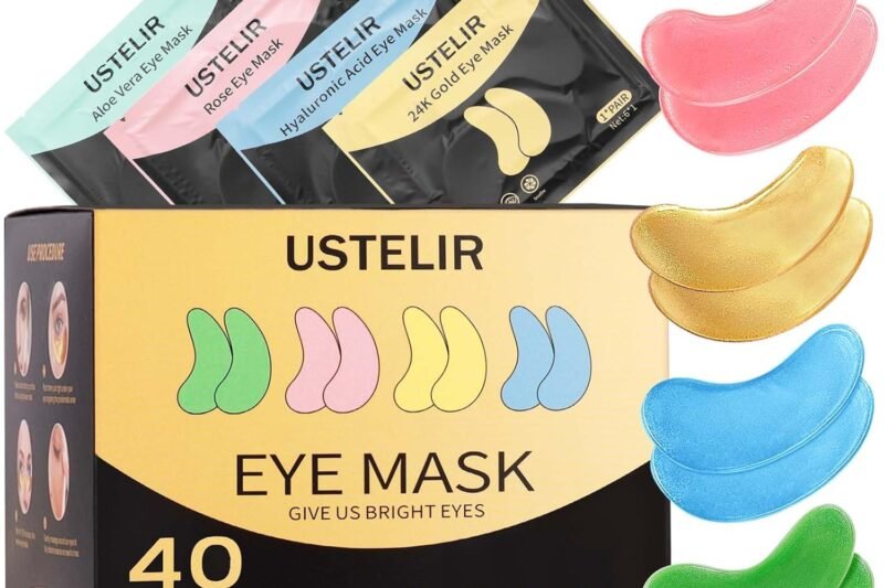 Under Eye Patches, 40 Pairs Eye Mask for Dark Circles, Puffy Eyes, Undereye Bags,Wrinkles,Eye Mask Patches with 24K Gold, Hyaluronic Acid,Rose & Aloe Vera, Eye Treatment Skin Care for Men & Women Gift