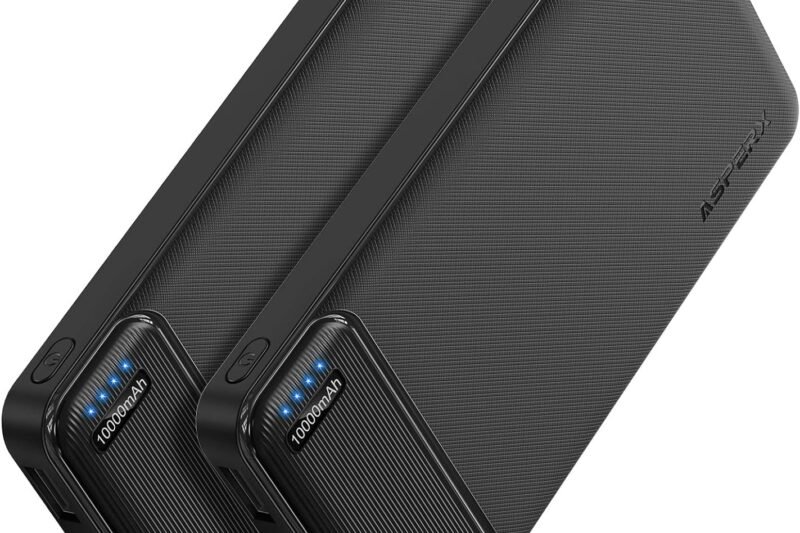 AsperX 2-Pack 10000mAh USB C Output Portable Charger Power Bank Fast Charging, Portable Phone Charger External Battery Pack for iPhone, Samsung, Google LG and Heated Vest