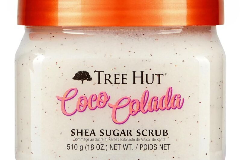 Tree Hut Shea Sugar Scrub Coco Colada, 18 oz, Ultra Hydrating and Exfoliating Scrub for Nourishing Essential Body Care