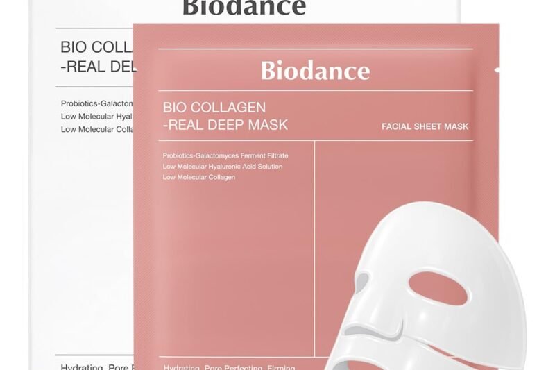 BIODANCE Bio-Collagen Real Deep Mask, Hydrating Overnight Hydrogel Mask, Pore Minimizing, Elasticity, Plumping Improvement, Korean Skincare, Stocking Stuffers for Teen Girls | 1.19oz(34g) x 4ea