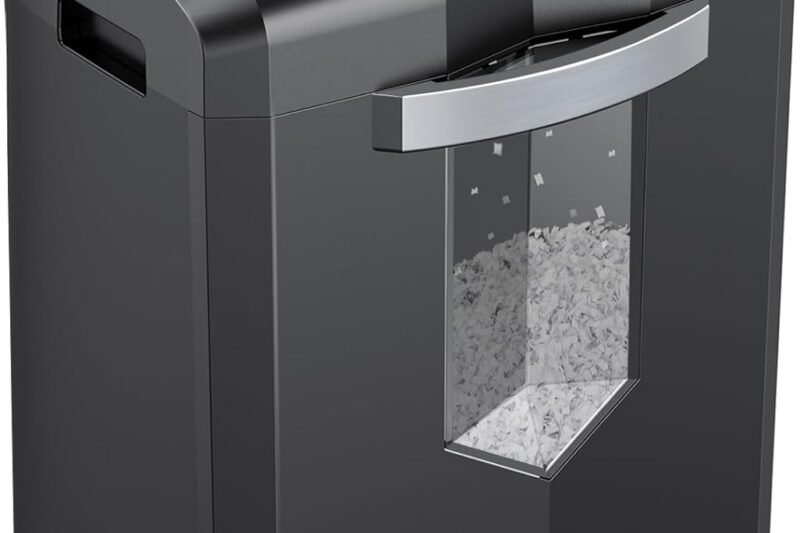 Bonsaii 12-Sheet Micro Cut Shredders for Home Office, 60 Minute P-4 Security Level Paper Shredder for CD, Credit Card, Mails, Staple, Clip, with Jam-Proof System & 4.2 Gal Pullout Bin C266-B