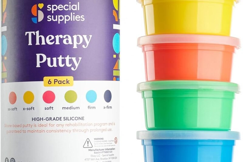 Special Supplies Therapy Putty for Kids and Adults – Resistive Hand Exercise Stress Relief Therapy Putty Kit, Set of 6 Strengths, 3 Ounces of Each Putty