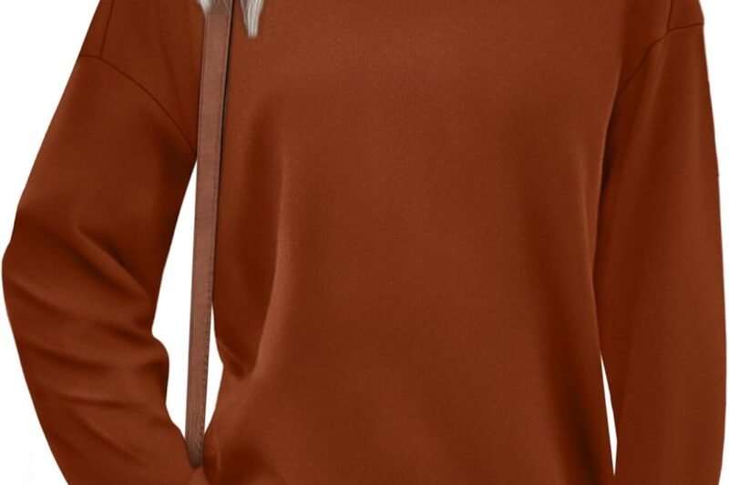 WIHOLL Sweatshirt for Women V Neck Sweaters Long Sleeve Shirts Fall Clothes Ribbed Collar 2025 Trendy Fashion