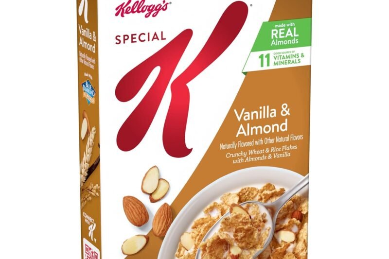 Kellogg’s Special K Breakfast Cereal, Fiber Cereal, Family Breakfast, Vanilla and Almond, 16.1oz Box (1 Box)