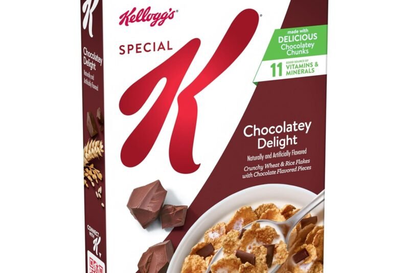 Kellogg’s Special K Breakfast Cereal, Family Breakfast, Fiber Cereal, Large Size, Chocolatey Delight, 15.5oz Box (1 Box)