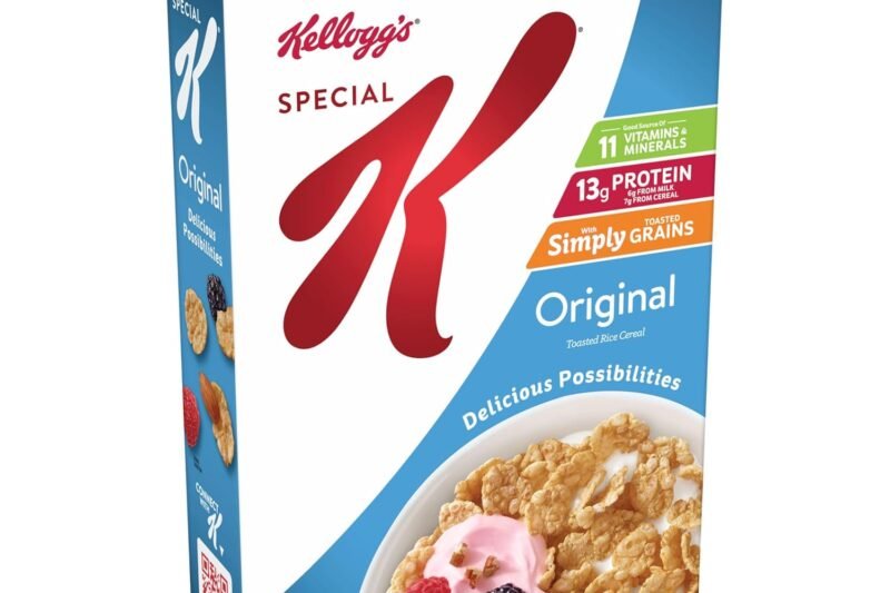 Kellogg’s Special K Breakfast Cereal, Family Breakfast, Fiber Cereal, Large Size, Original, 12oz Box (1 Box)