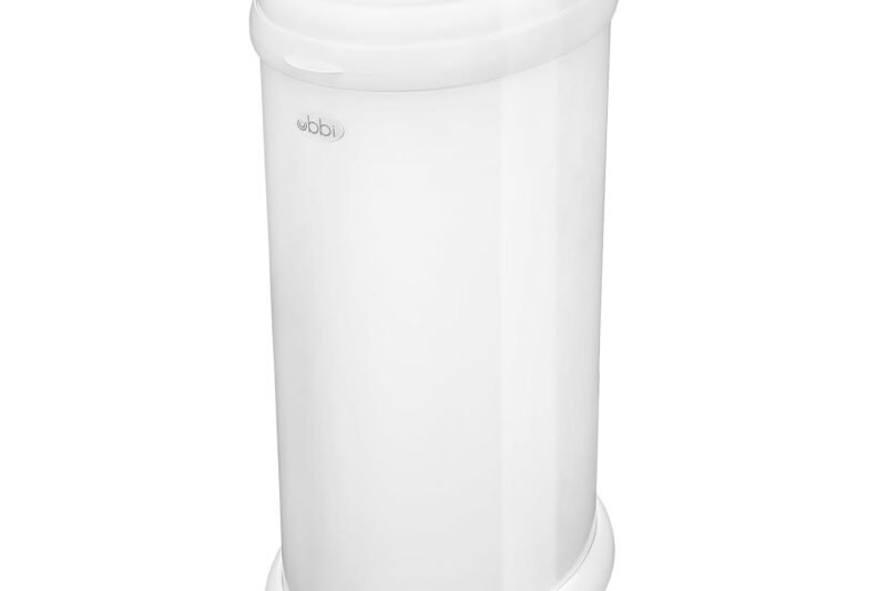 Ubbi Steel Diaper Pail, Odor Locking, No Special Bag Required, Award-Winning, Registry Must-Have, White