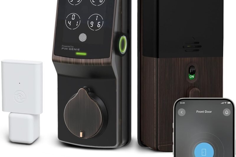 Lockly Secure Pro Smart Deadbolt, Wi-Fi Smart Lock, Keyless Entry with PIN Genie® Keypad, 3D Biometric Fingerprint, Auto Lock, Rekeyable-Venetion Bronze