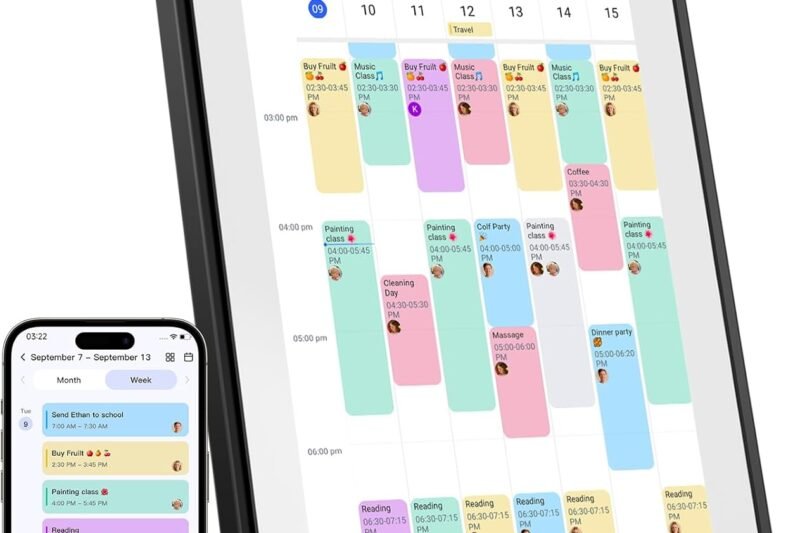 Canupdog 15.6 Inch Digital Calendar Wall Planner 2025-2026 – HD Touchscreen Smart Photo Display for Family Schedules, 32GB Electronic Calendar Chore Chart + To-do List, Christmas Gifts for Women Mom