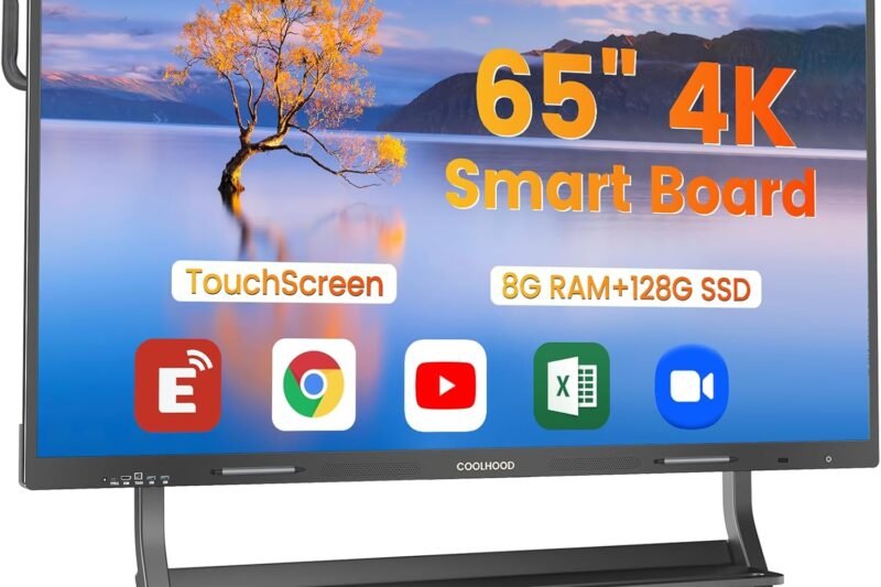 65″ Smart Board, 4K UHD Touchscreen Interactive Digital Whiteboard Display, Electronic All-in-One Computer for Classroom Office Home Business w/Open App Ecosystem (Board & Wall Mount Only)
