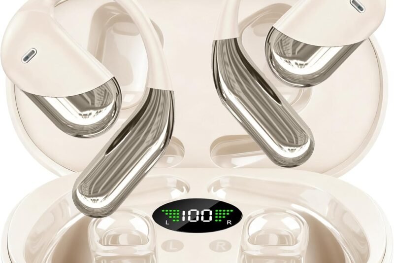 AI Translator Earbuds Real-Time 144 Languages & Accents, 3-in-1 Open Ear Wireless Bluetooth Earbuds with Charging Case,Translation Device for Travel Business Learning Compatible with iOS and Android