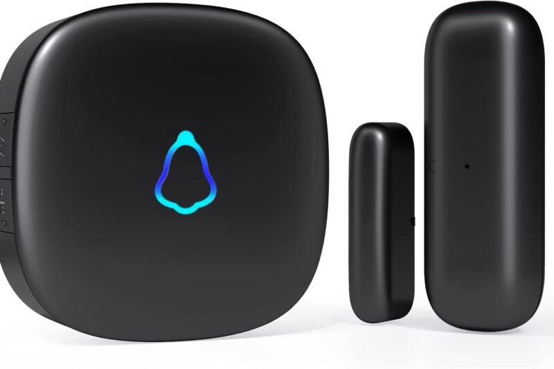 Door Chime, METAK Wireless Door Open Contact Sensor Alarm with 500 FT Range, 58 Chimes and 5 Volume Levels for Business/Store/Home/Office When Entering, 1 Transmitter + 1 Plug-in Receiver