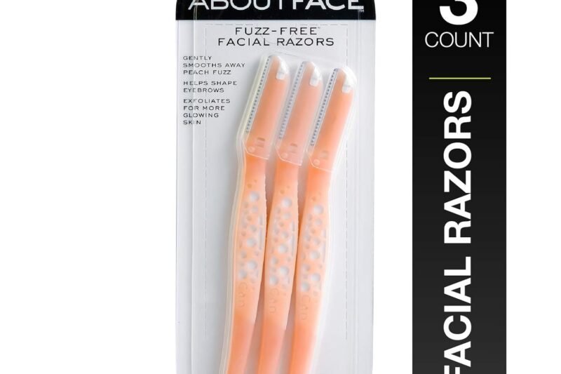 About Face Fuzz-Free Facial Razors – 3 Beauty Groomers for Hair Removal, Ideal for Shaving, Exfoliating, Dermaplaning and Brow Shaping, Japanese Steel Gently Removes Facial Hair