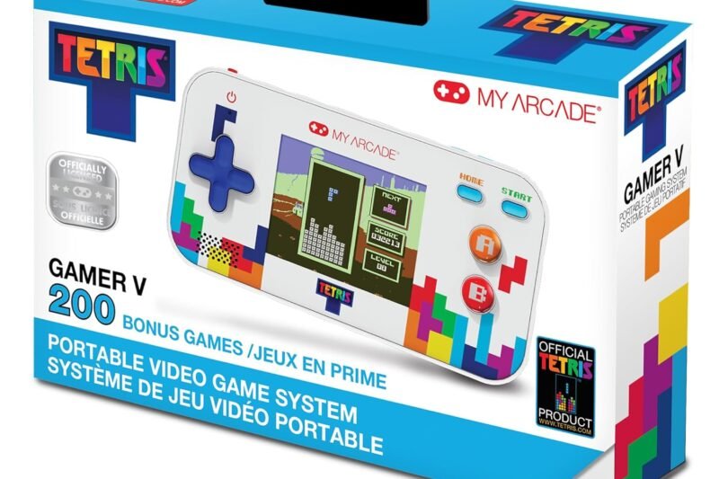 My Arcade Tetris Gamer V: Puzzle Games, Officially Licensed Portable Handheld Game with 201 Games, 2.5″ Full Color Screen, Pocket Size