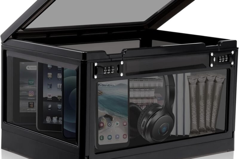 Lalifebuss Large Lock Box for Personal Items, 24 Litre Combination Lockable Storage Box for Office Locker/School/Medicine/Snacks/Phone Jail/Electronic/Home