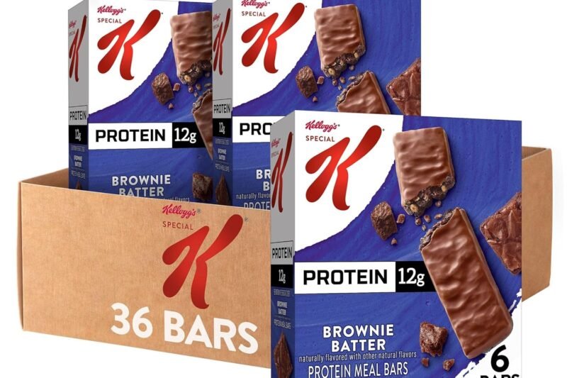 Special K Bar Protein Meal Bars, 12g of Protein, Good Source of Fiber, Brownie Batter (6 Boxes, 36 Count)