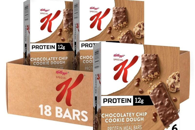 Special K Bar Protein Meal Bars, Meal Replacement, Chocolatey Chip Cookie Dough (3 Boxes, 18 Count)